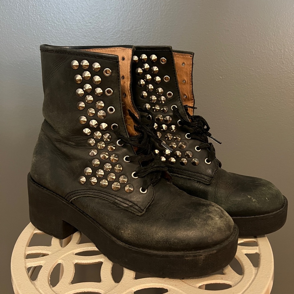 Jeffery Campbell silver studded boots size 8